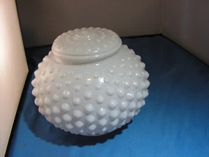 Vintage Hobnail weiß Milchglas Lampenschirm Kugel Kuppel Deckenleuchte Lampe - Bild 1 von 5