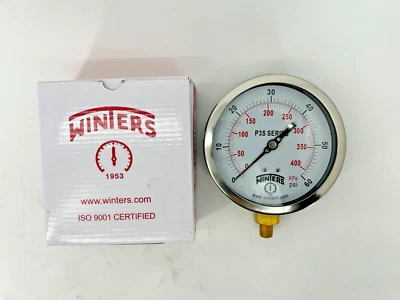 New Winters P3S6010 Pressure Gauge 0-60PSI 1/4" MNPT 4.5" Dial - Image 1 of 4