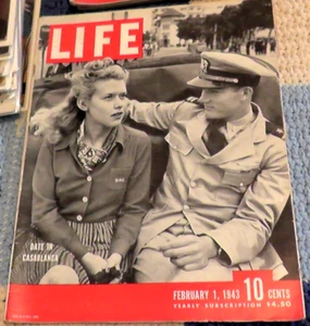 LIFE MAGAZINE FEBRUARY 1 1943 DATE IN CASABLANCA WORLD WAR II U.S. MILITARY ARMY - Picture 1 of 6
