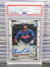 2020 Bowman Chrome Michael Harris 1st Prospect Auto Autograph #CPA-MH PSA 10