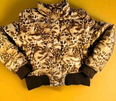 Chaqueta acolchada Sean John marrón, dorada, crema con estampado de animales (2XL) Foto 1 de 4