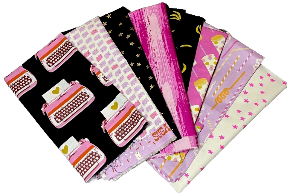 Ruby Star Society fabric | Curated Bundle | 8Fat Quarter | Darlings | Typewriter - Image 1 of 1