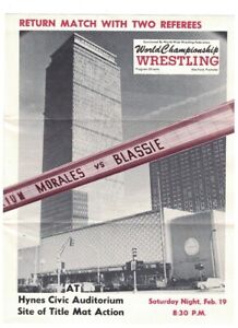 1972 Hyne Civic Auditorium WCW Wrestling Program Newsletter Pedro Morales