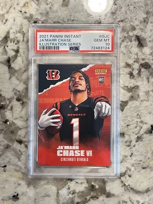 2021 Panini Instant Ja'Marr Chase RC Illustration Series PSA 10  - Image 1 of 2