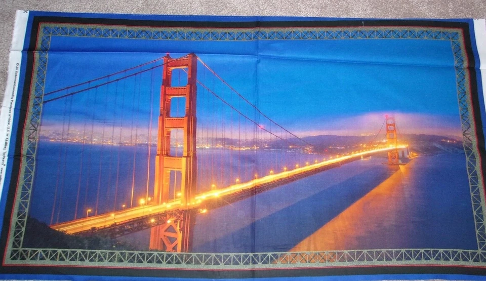 San Francisco Golden Gate Bridge Quilt Panel Artworks Cotton Fabric - Image 1 of 1
