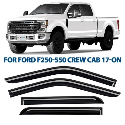 Side Window Deflectors Rain Guards for 17-25 Ford F250-F550 Super Duty SuperCrew - Image 1 of 4