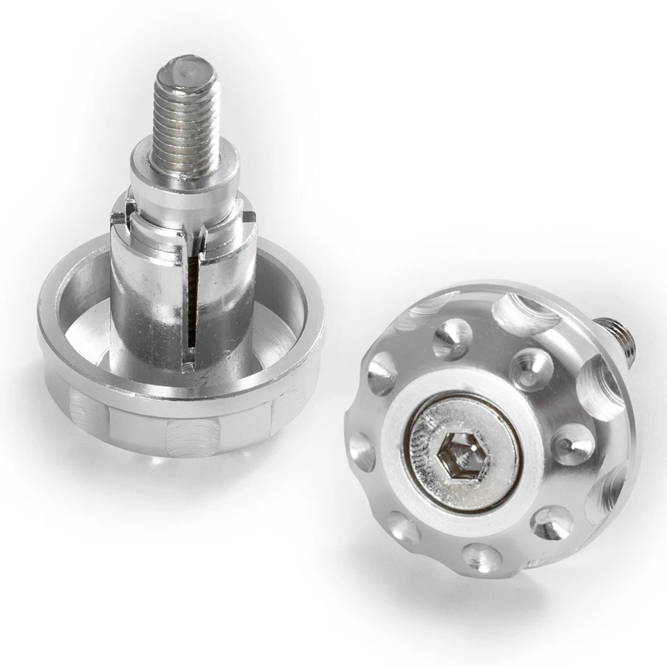 Contrappesi Manubrio Moto 13mm 17mm Stabilizzatori Scooter Argento - Immagine 1 di 1