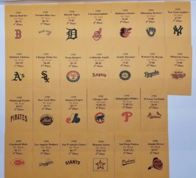 1990 APBA Baseball Printed Storage Envelopes with Stats and Team Logo - Image 1 of 3