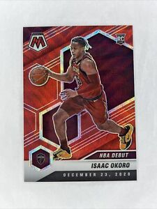 2020-21 Mosaic Isaac Okoro Cleveland Cavaliers NBA Debut Red Wave Prizm RC #271