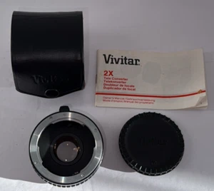 Vivitar MC 2X Lens Teleconverter Focus 2X-22 & Manual, Case - Picture 1 of 24