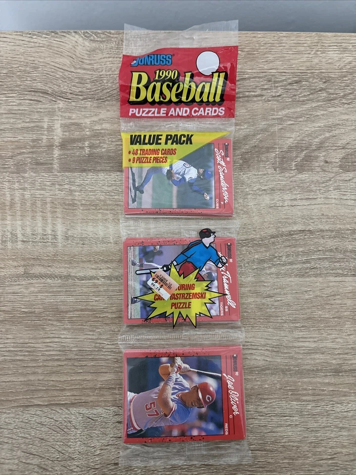Vintage 1990 MLB Donruss Baseball Cards Value Pack & Puzzle Rack Pack New Sealed - Image 1 of 4
