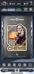 Topps Star Wars Digital Card Trader Steel Classic Sticker Series Chewbacca Award - Picture 1 of 1