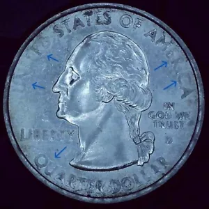 2001 D Quarter error struck through grease - Picture 1 of 10