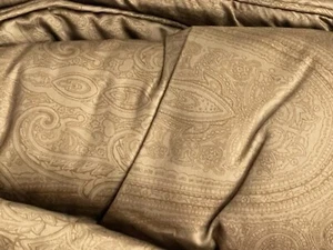 RARE NEW *Ralph Lauren ~FULL QUEEN Bed COMFORTER Camel DONCASTER Paisley Vintage - Picture 1 of 10