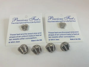 Lot of 6 Pro-Life Symbol Pin *Precious Feet* Stop Abortion Anti Sign Coat Metal - Picture 1 of 4