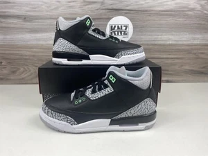 *Nike Air Jordan 3 Retro 'Green Glow' Black Wolf Grey GS DM0967-031 - Picture 1 of 10