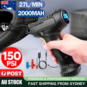 LCD Digital Handheld Automatic Cordless Tyre Inflator Air Car Compressor Pump - Picture 1 of 11