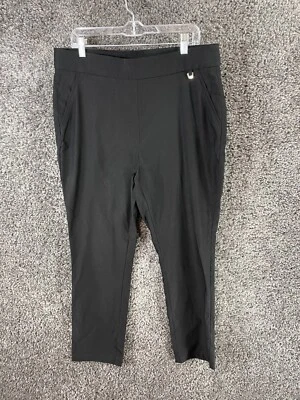 Pantalones de vestir Rafaella para mujer talla 16 negros viscosa informales ajustados pierna Foto 1 de 4