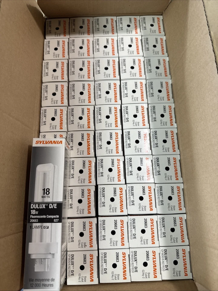 50x Sylvania CF18DD/E/827/ECO Delux D/E 18W Fluorescent Compacte - Image 1 of 4