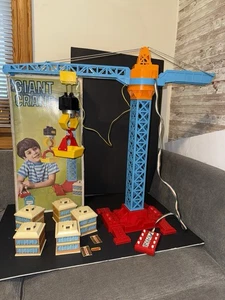 Juguete grúa gigante SEARS de colección años 60 con control remoto y caja ¡Juego de construcción eléctrica funciona! - Imagen 1 de 16
