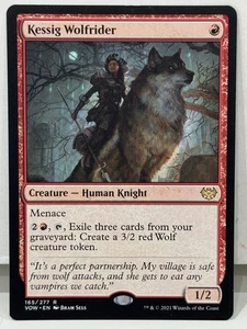 MTG: Crimson Vow: Kessig Wolfrider 165/277 Magic The Gathering Rare Card NM - Foto 1 di 2