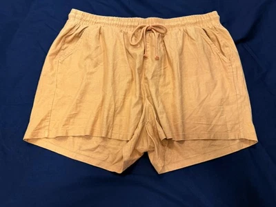 Nuevo con etiquetas Pantalones Cortos Torrid Para Mujer Talla 2 Pull On Elástico Lino Terra Cotta Foto 1 de 4