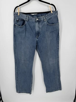 Y2K Structure Jeans Relaxed Fit Blue Denim Medium Rinse Wash Mens Size 38x32 — 第 1/4 张图片