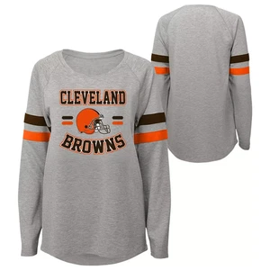NFL Cleveland Browns Girls' Long Sleeve Fashion T-Shirt - Picture 1 of 3