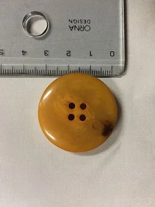 Vintage Bakelite/Cataline Button Large Mottled Butterscotch 3.4cm Button - Picture 1 of 1