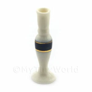 Puppenhaus Miniatur Blau Und Metallisch Gold Kerze Stift Halter - Bild 1 von 1