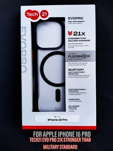 FOR APPLE IPHONE 16 PRO TECH21 EVOPRO/MAGSAFE-CASE NEW/W-TEMPERED GLASS - Picture 1 of 5