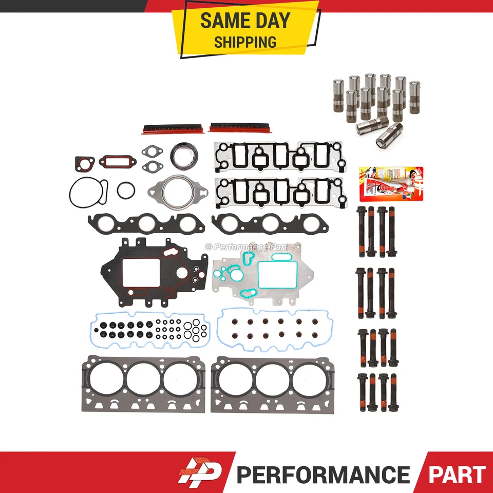 Juego de juntas de cabeza pernos de cabeza elevadores aptos para 04-07 Grand Prix Pontiac supercargador 3,8 Foto 1 de 4