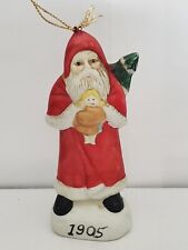 Vintage 1905 Santa Claus Holding A Doll Christmas Ornament 