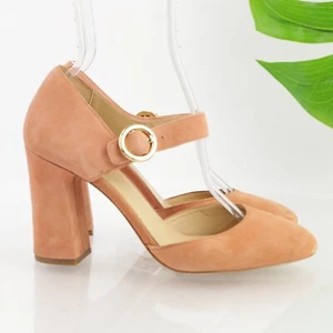 Michael Kors Alana Mary Jane Damenschuhe Pumps Größe 9 orangefarbenes Wildleder Blockabsatz - Bild 1 von 14