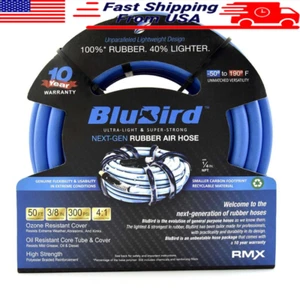 Heavy Duty Rubber Air Hose 3/8"x50' 300PSI Abrasion Resistant Flexible Durable - Picture 1 of 7