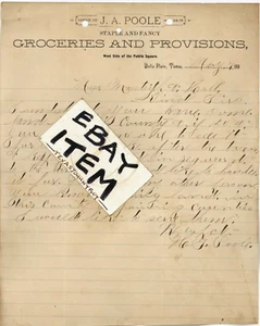 1890 Letter FLOYD COUNTY Ghost Town DELLA PLAIN TEXAS J Poole FLOYDADA LOCKNEY - Picture 1 of 1