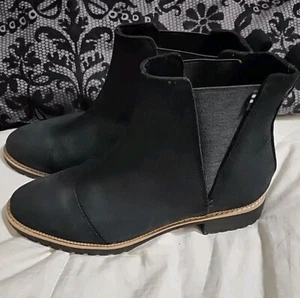 Womens Toms Black Ankle Boots Booties Boots Size 7.5 - Picture 1 of 10