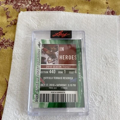 2022 Leaf Game Day Ticket Collection Albert Pujols Authentic Ticket 7/17/2010 - Image 1 of 2