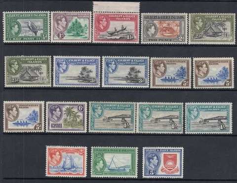 GILBERT AND ELLICE ISLANDS GVI SG43-54, (Incl shades & Perfs) MNH - Cat £140+ Cover