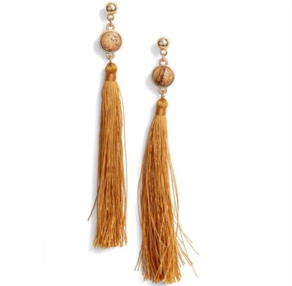 Uncommon James Strawberry Fields Yellow Tassel Earrings Women's 14k Gold PLA