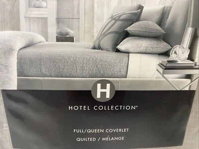 Hotel Collection Eclipse Quilted Queen Coverlet Cotton Blend Grey - Image 1 of 4
