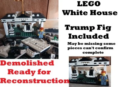 LEGO White House Trump Demolished Rebuild Needed President Figure Included Parts - Image 1 of 4
