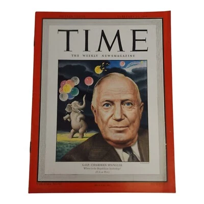Vintage Time Magazine February 14 1944 Issue Featuring GOP Chairman Spangler Cov - Image 1 of 4
