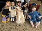 Vintage International Dolls Mini  Blinking Eyes Traditional Costume Girl Bundle