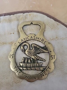 vintage brass bottle opener Lancashire The Swans Nest England UK   1551 On It  - Picture 1 of 3