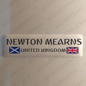 Newton Mearns Scotland UK Sticker 4.70x1.18" Domed Resin 3D Flag Stickers Decal - Imagen 1 de 1