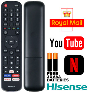 FOR HISENSE TV EN2BO27H REPLACEMENT REMOTE CONTROL NETFLIX YOUTUBE F PLAY BUTTON