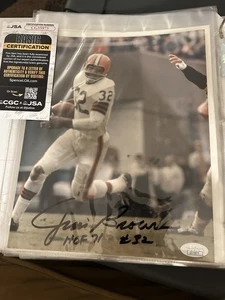 Jim Brown Autographed 8x10 Photo w/HOF 71 and #32 Insc - JSA COA - CG35975 - Picture 1 of 1