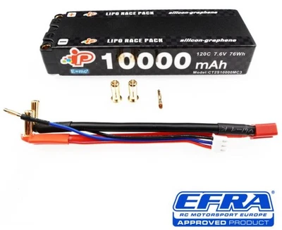 Intellect Batteria Lipo GRAPHENE 2S MC3 10000Ah 7.6V High Voltage 120C HardCa...