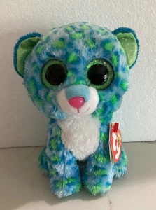 Ty LEONA Blue Leopard Beanie Boo 6” RETIRED / NEW - Picture 1 of 6